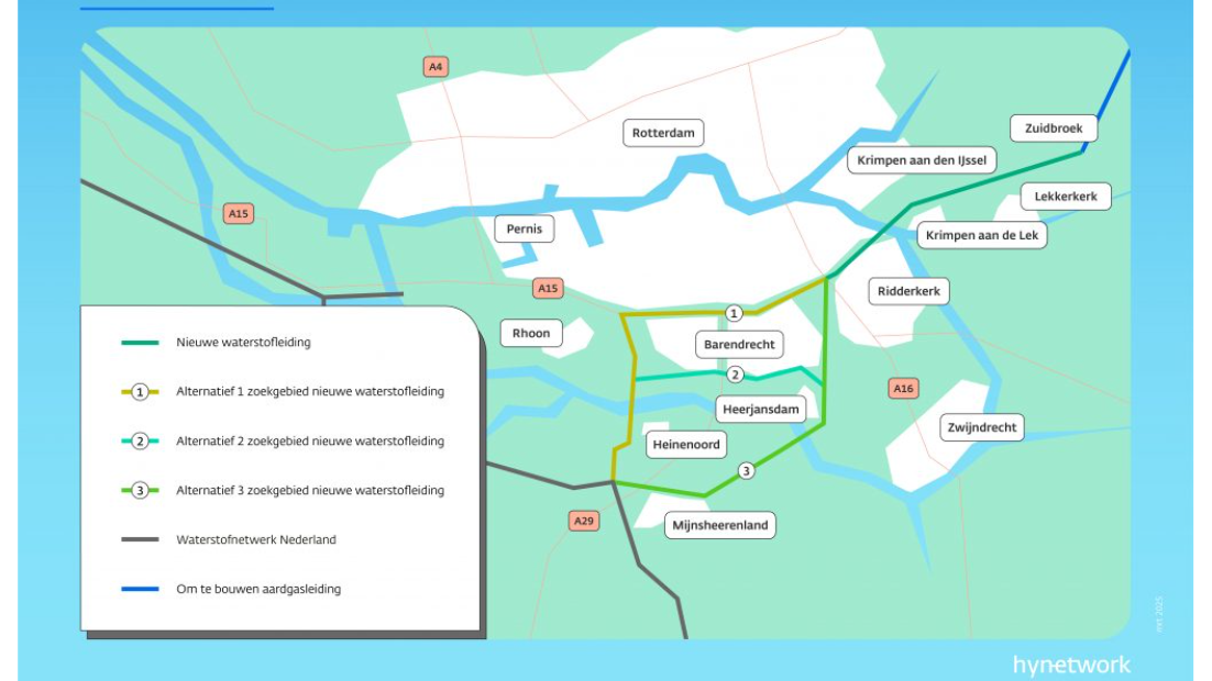 Landelijk plan voor waterstofleiding deels bij Mijnsheerenland